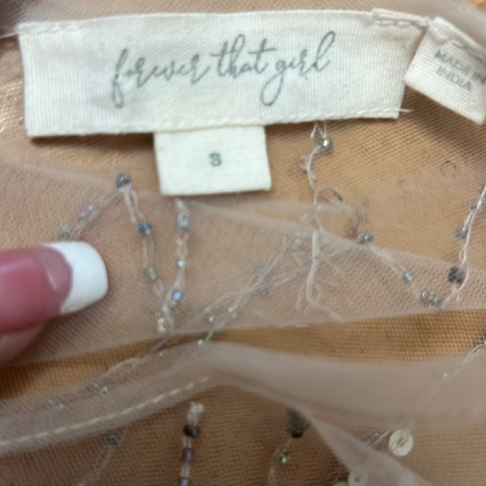 Forever That Girl Embellished Sheer Top - New Small (256T) - Picture 7 of 7